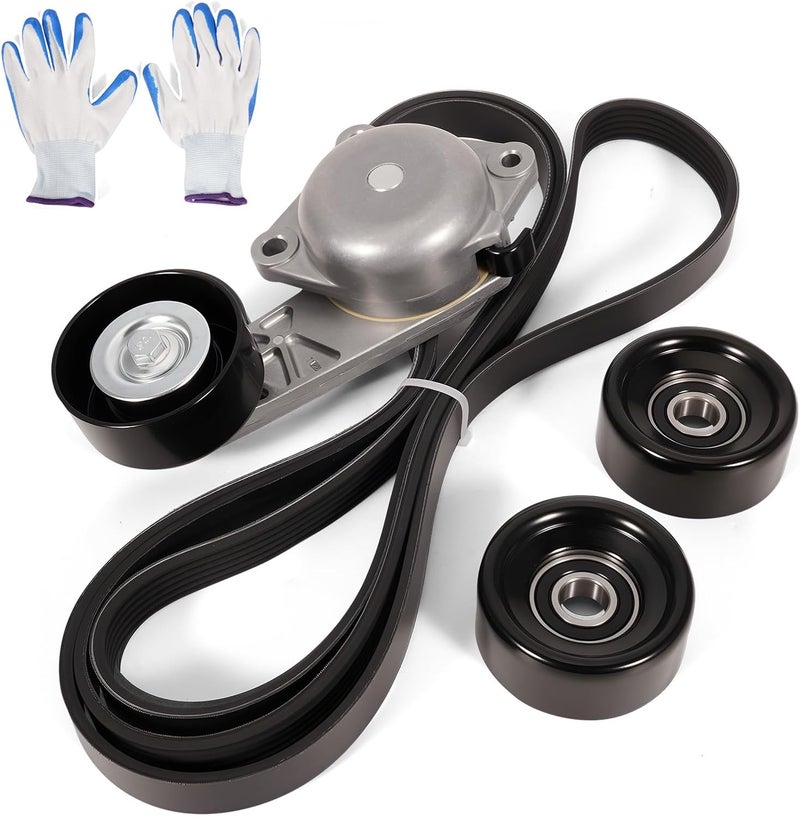 Dilomberc Serpentine Belt Tensioner Idler Pulley Component Kit Fit for Ford F250 F350 Super Duty 2011-2018, E350 E450 Super Duty 2017-2019, for Starcraft Bus Starlite 2017-2018, 6.2L - Image 1